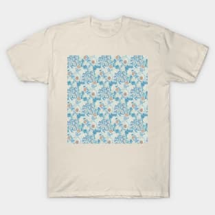 John Henry Dearle Seaweed Pattern in Aqua and Orange T-Shirt